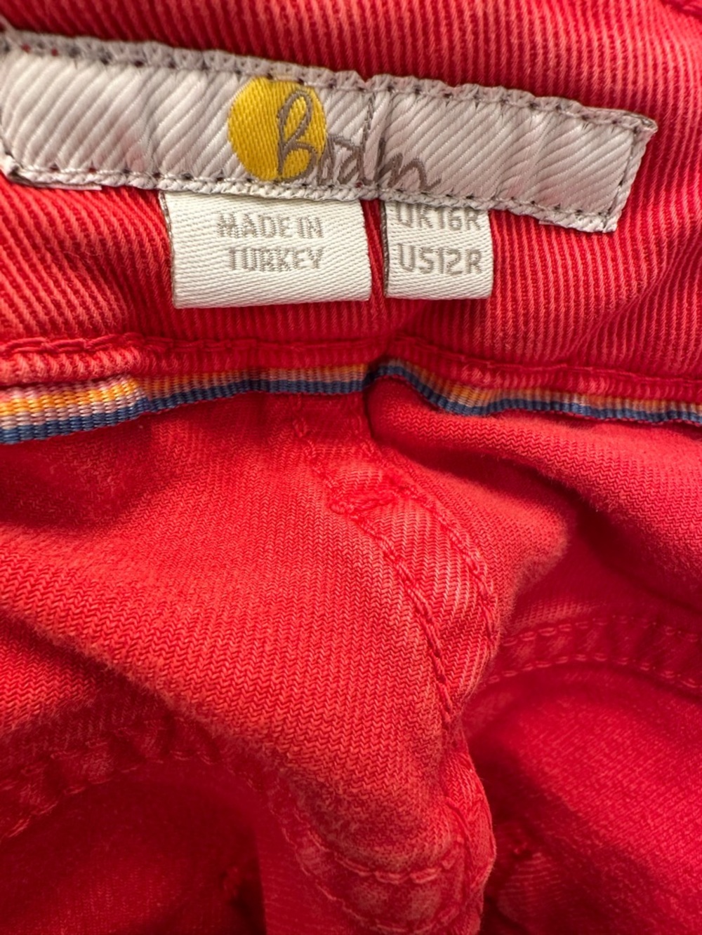 Boden Red High Waist Wide Leg Utility Cropped Pants Sz US 12R - Picture 4 of 4